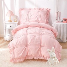 Princess Toddler Bedding Set for Girls, Boho Toddler Tufted Bed Set, 4 Pieces...