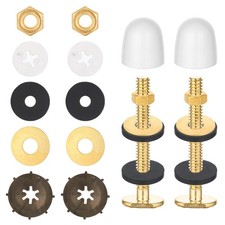 2 Pack Toilet Floor Bolts with Nuts, Washers  Caps Heavy Duty Replacement Kit