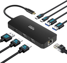 USB C Docking Station Dual Monitor, Selore Docking Station 3 Monitors Triple 4K