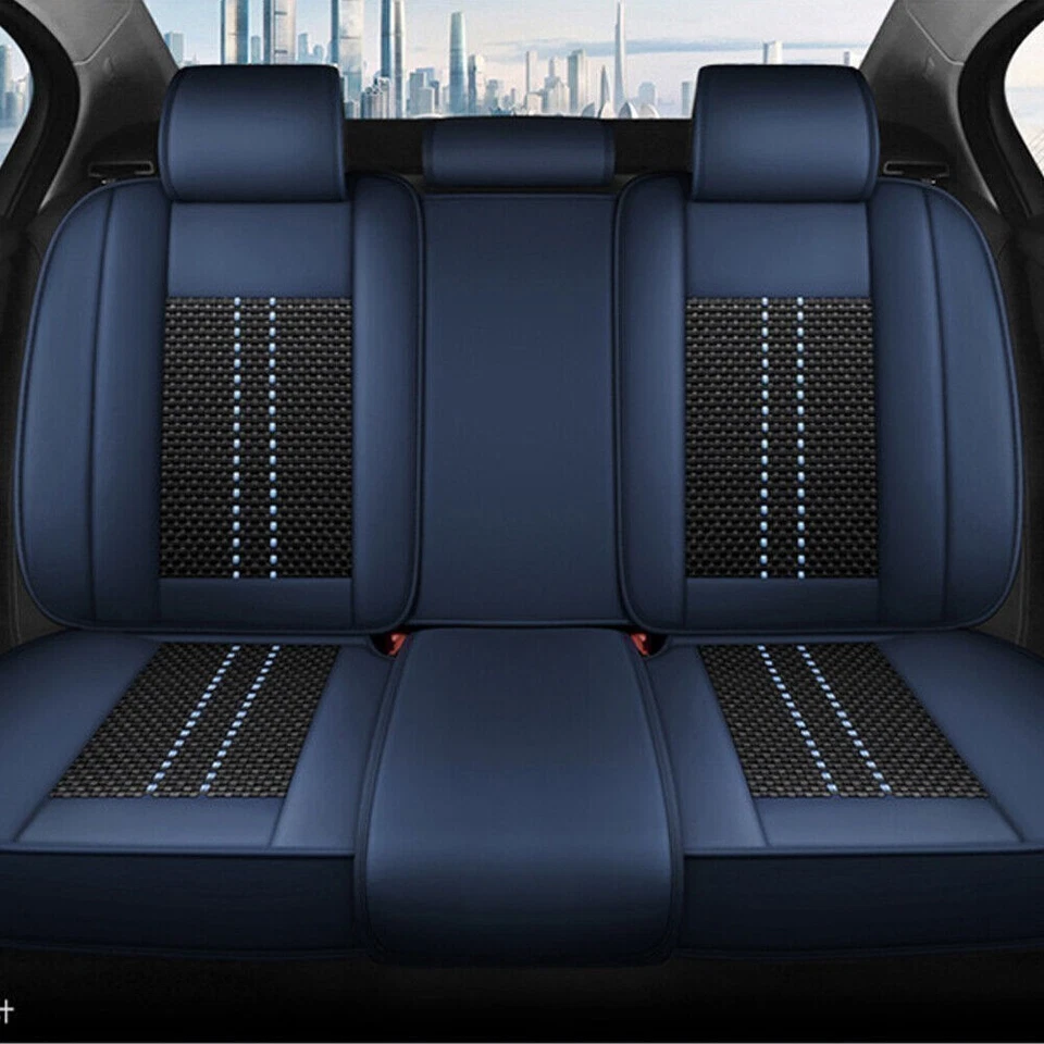 Juego completo de funda de asiento de coche de 5 asientos de cuero protector trasero delantero para Toyota Cvhctqlg Foto 3 de 4