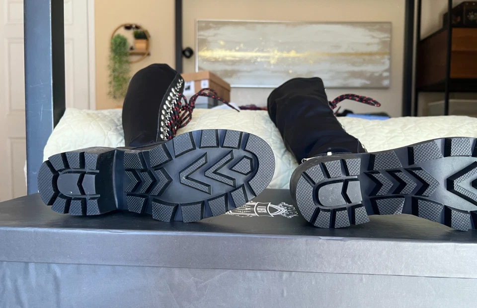 FREE PEOPLE -- Knee High Tall Lace Up Leather Combat Boots -- Sz 37 -- NWT - Image 4 of 4