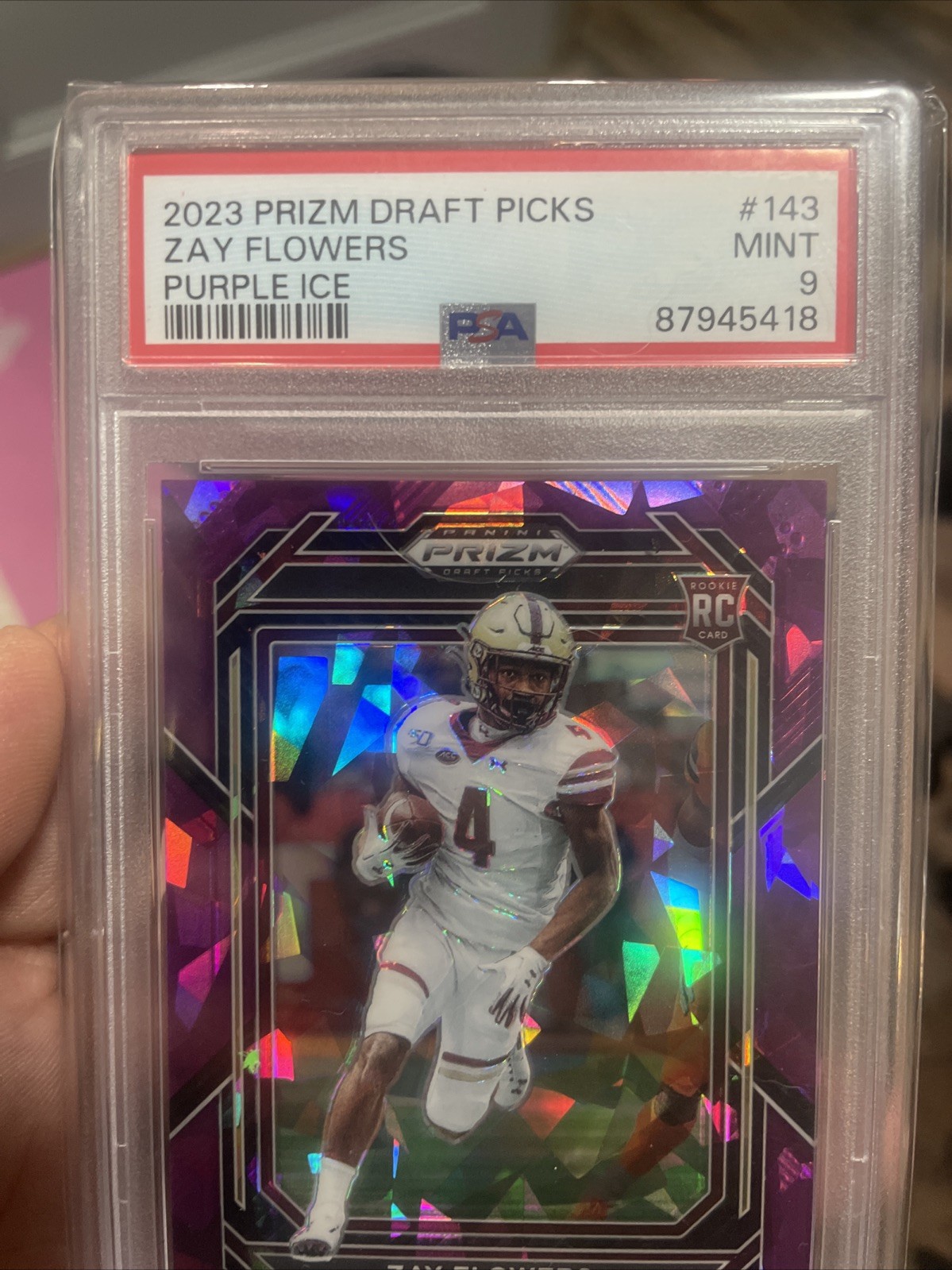 2023 Panini Prizm Draft Picks 143 Zay Flowers Prizms Purple Ice #/149