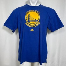 Golden State Warriors NBA Basketball Adidas Blue Courtside T-Shirt Men's XL