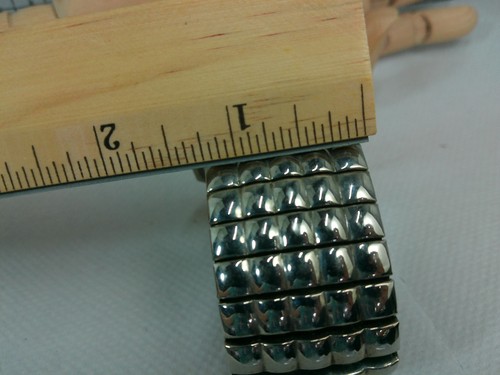 Orologio da polso vintage ST. MARIN CHUNKY tono argento quadrante perle cinturino elastico bracciale - Foto 2 di 24
