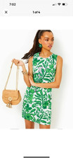 NWT 198 Size 10 Lilly Pulitzer Mila Shift Dress Fiddle Leaf Green Escape Plan