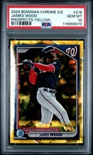 2024 Bowman Chrome Sapphire - Prospects James Wood #BCP-216 Yellow /75 PSA 10