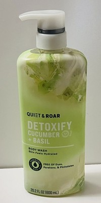 2 PACK Quiet & Roar Detoxify Cucumber & Basil Body Wash 20.2 Oz P8