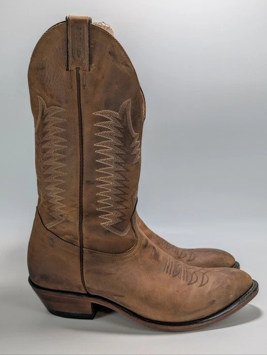 Men’s Size 10 EEE (Triple Wide) Boulet 1828 Brown Leather Mid-Calf Cowboy Boots Men main image 4