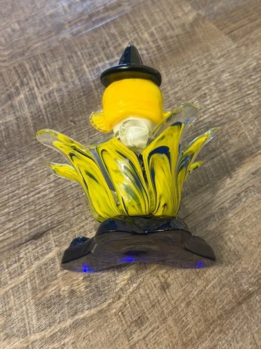 Vintage Murano Hand Blown Glass Clown Candy Dish Figurine