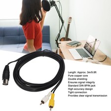 9.8ft Converter Cable Plug and Play DIN 8Pin Male to 2RCA Male Tape Recorder