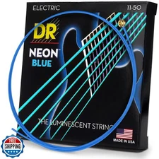 DR Strings Hi-Def Neon Blue Electric Heavy