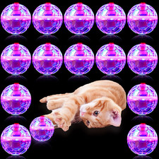 15 Pieces Ghost Hunting Light up Cat Balls Motion Activated Interactive Pet Toy