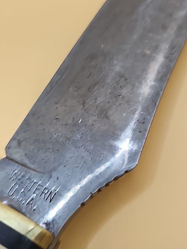 Vintage Western 639 Boulder Colo. USA Fixed Blade Hunting Knife w/ Sheath - Picture 12 of 19