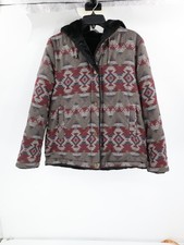 Pendleton Jacket Women small Reversible Hooded Sherpa Aztec faux fur Coat native