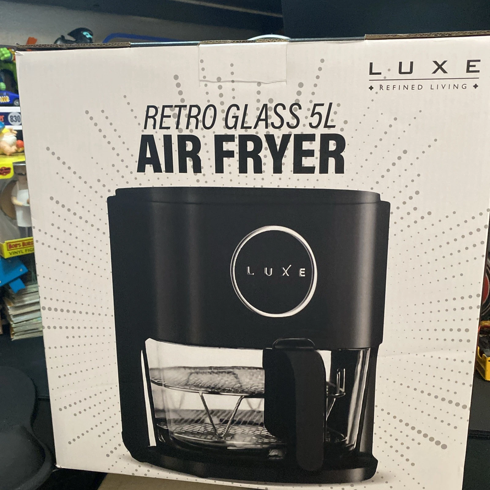 Luxe Retro Glass 5L Air Fryer New In Box Nice Kitchen Cooking Appliance
