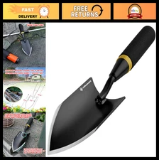 Heavy Duty Carbon Steel Gardening Hand Trowel with Rubber Grip - Ideal for Plant