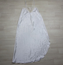 Vintage 80s Appel Liquid Satin Nightgown M White Bridal Honeymoon Lingerie