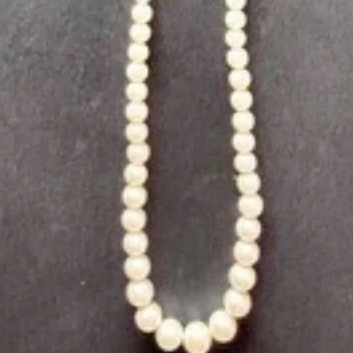 VETEMENTS Collana Vintage Marvella 24” Laureata di Perle Finte Colore Crema Rara