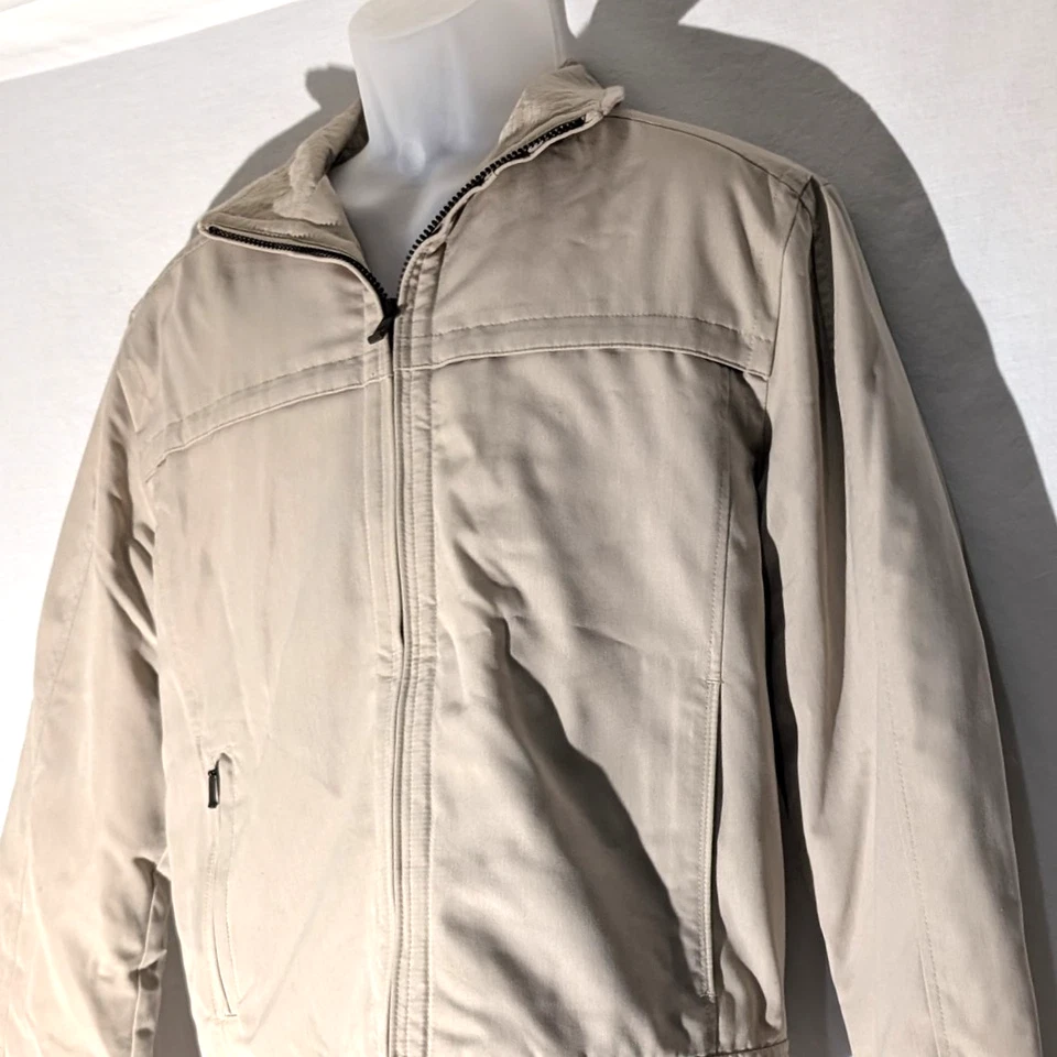 Dockers Stain Defender Men's Small, Tan Bomber Jacket, Lined Coat, 5 Pocket, Zip - Image 2 of 4