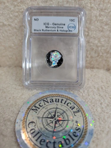 ICG Holographic Ruthanium Mercury Dime - Rare Collectors Coin