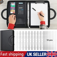 Conference Folder A4 Zipped Portfolio Case Planner Document Organizer Calculator