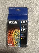 Epson 252XL T252XL-BCS Black/Tri-Color Ink Cartridge Genuine OEM Exp 8/25