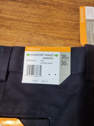 NWT Savane Black Performance Chino Pleated 35x30 - Bild 3 von 5