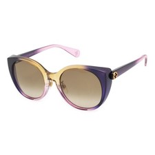 GUCCI Interlocking G Sunglasses Eyewear Cat-Eye Shape Bee Brown Gradient Purple
