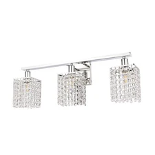 BONLICHT Wall Sconce with Crystal Drops,3 Light Modern Bathroom Vanity Light