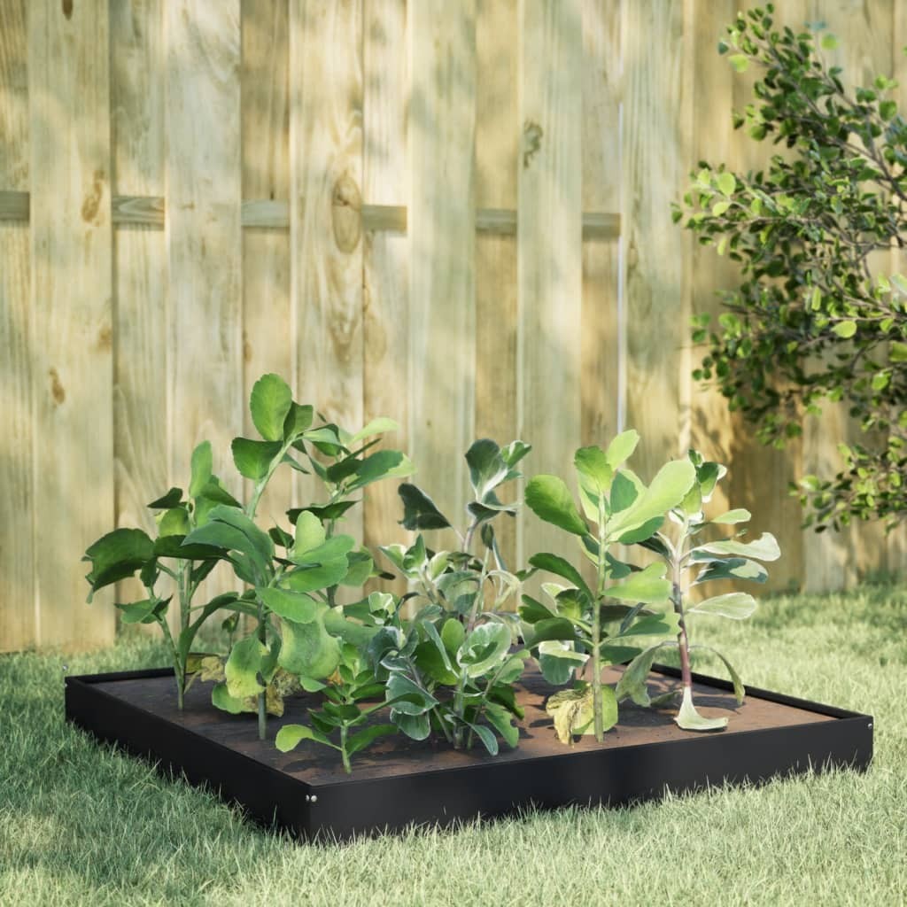 vidaXL Fioriera Rialzata Nera 100x100x18,5 cm Acciaio | Orto Urbano