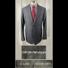 Emporio Armani G Line Super 130s Wool Blazer Mens 52 EU Charcoal Grey