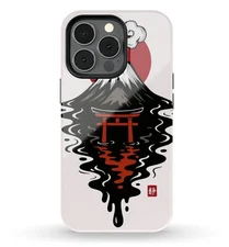 Black Mount Fuji Ink iPhone Tough Cases, Gift For Fan