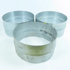 8" Galvanized Steel Round Duct 24 Gauge Male Extension/Coupling Lot of 3