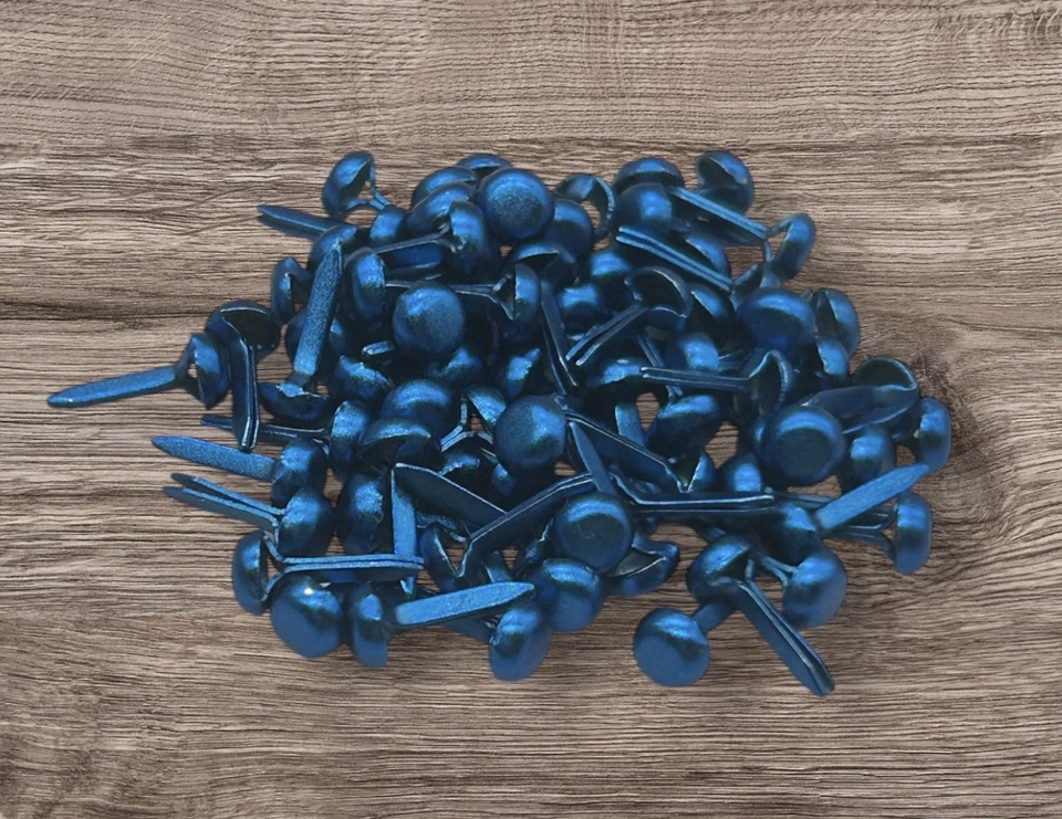 Lote de 205 Mini Brads de Colores Decorativos Álbumes de Recortes Gris Metálico Verde y Azul Foto 4 de 4
