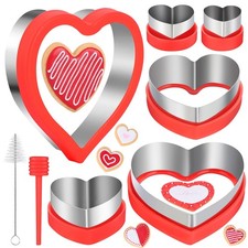 Heart Cookie Cutter Set 8Pcs 6Sizes Stainless Steel Heart Shaped Cookie Cutters