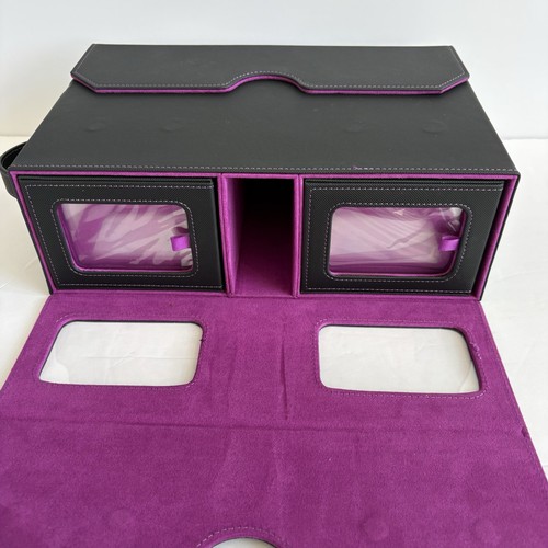 Boîte de jeu de cartes Kabinka pour MTG Commander, peut contenir 400+ 5 en 1, A1-noir violet - Photo 9/17