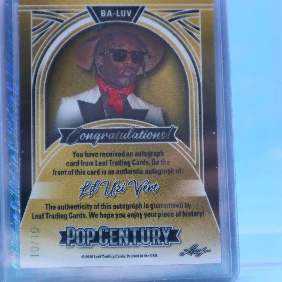 LIL UZI VERT 2024 Leaf Pop Century #10/10 Autograph "RAPPER" - Image 2 of 2