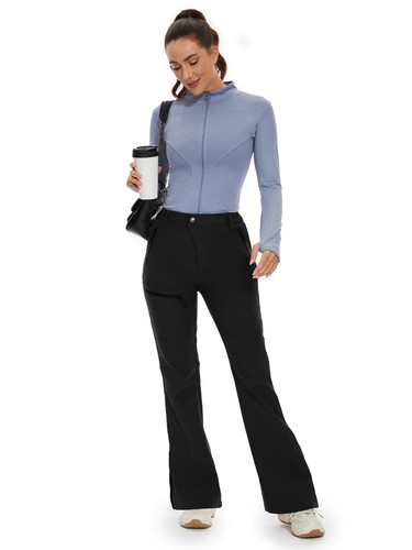 Women's Snow Ski Pants Fleece Lined Waterproof Softshell Insulated Flare for ... - Picture 9 of 9