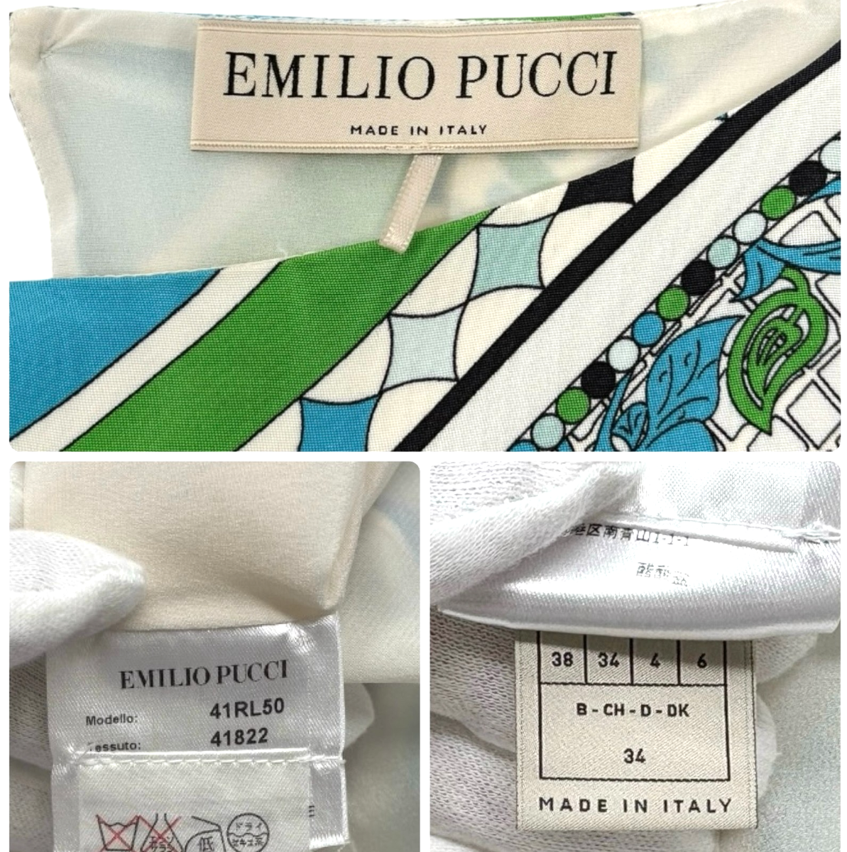 Emilio Pucci Vintage Logo Dress One-Piece #34 Multicolor Blue | eBay
