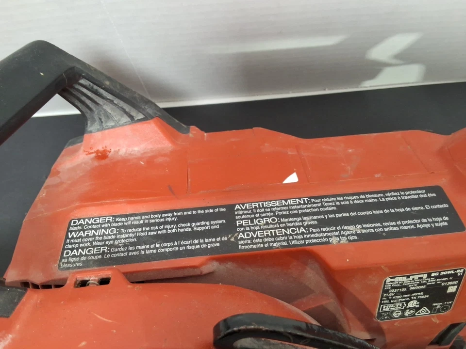 2025 HILTI SC 30WL -22 CORDLESS CIRCULAR SAW W/ B22-170 8.0Ah Battery & Blade - Image 4 of 4