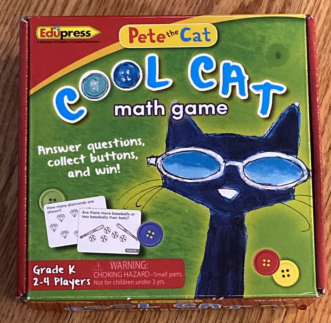 Edupress PETE THE CAT Cool Cat Math Game Kindergarten Complete! EUC!