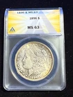 1896 MORGAN SILVER DOLLAR ANACS MS 63