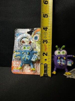 Vintage Y2K Bug Computer Virus Keychains NEW PVC Figures Blue +