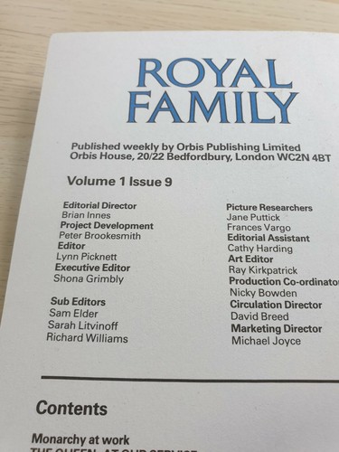 THE ROYAL FAMILY Magazine Voume 1 Issue 9 - Orbis Publication 1984 Queen Mother - Picture 2 of 6