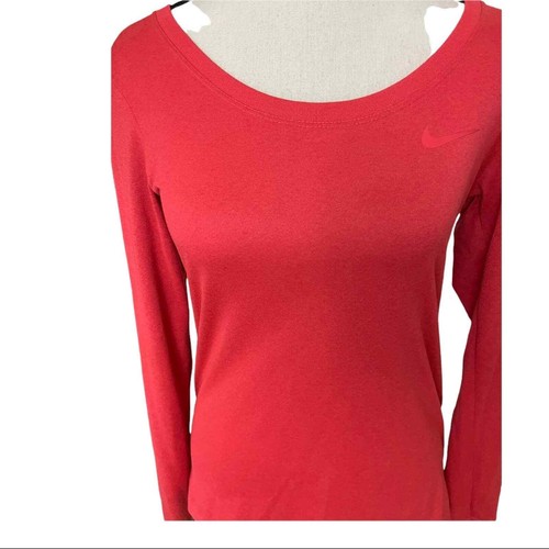 Nike dri fit women's long sleeve round collar pink running top size small. - Picture 8 of 9