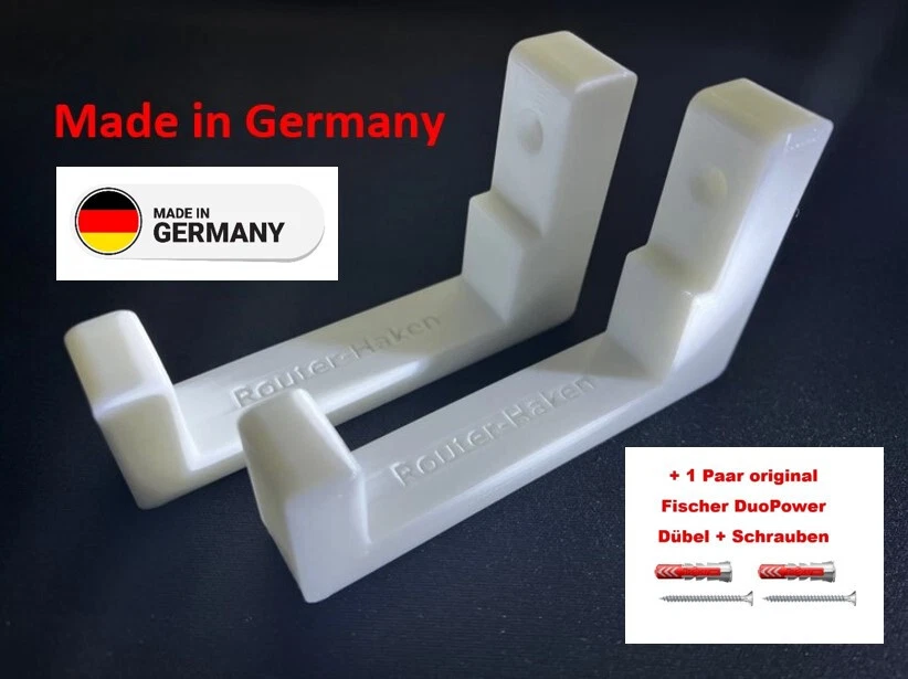 2 St. Haken AVM Fritz!Box 6590/6591 und 6690 Wandhaken, Halterung + Dübel Neu!!