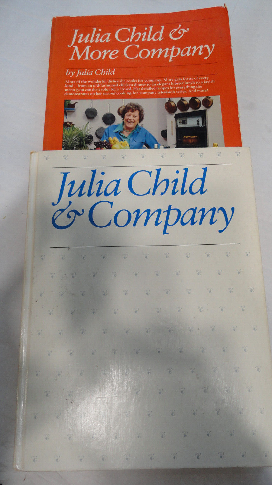 2 Lot Julia Child & Company (HC) 1978 & More Company (PB) 1979 Recipes
