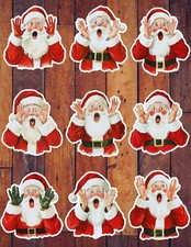 Surprise Santa Vinyl Die Cut Stickers Set Scrapbooking Laptop Waterbottle