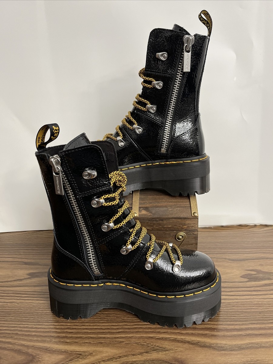 Dr. Martens Ghilana Max Distressed Patent Leather Grunge Platform 