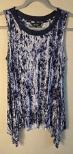 Simply Vera Wang S Gray/Purple Batik Sleeveless Shark Bite HiLo Hem Tunic Top